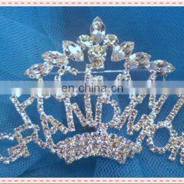 rhinestone crown pin crystal custom brooch