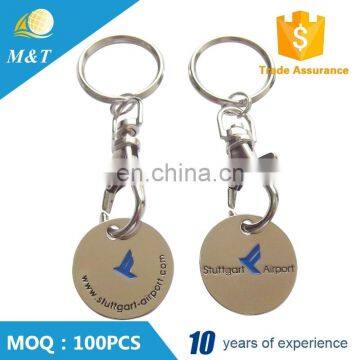 Custom Cheap Supermarket Shopping Trolley Token Coin Blank Metal Key Chain Keyrings photo-5