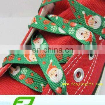 Santa Claus custom flat shoelace