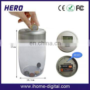 Hot selling OEM/ODM euro/dollar digital coin jar