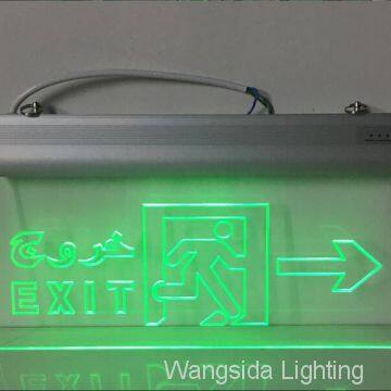 wall mounted led emergency salida exit sign Acrylic & Aluminum