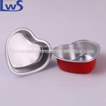 4oz Heart Shape Disposable Aluminum Foil Cups 100ml for Muffin Cupcake Baking Bake Utility Ramekin Cup