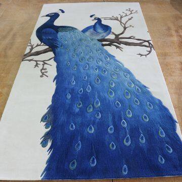 Beautiful Peacock Pattern Rug For Living Room Decor Carpet