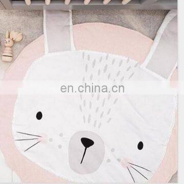 Kids Nursery rug Children Play Mat Round Carpet Cartoon Rabbit ,Home(Size:90*94cm/35*37 inches)