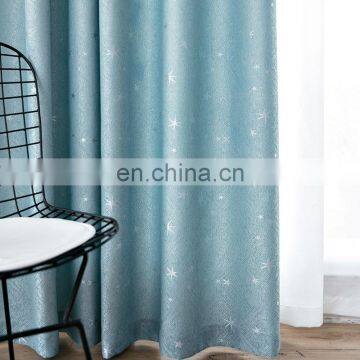 Thick Cotton and Linen Customized Star Design Jacquard Curtains Blackout