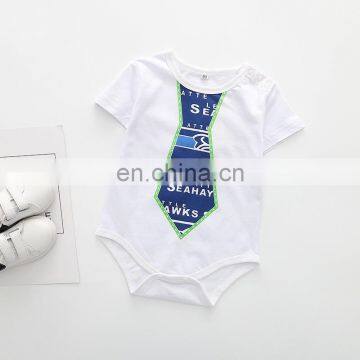 Plain Color With Baseball Pattern Short Sleeve Jumpsuit Baby Boy Daily Wear Romper Wholesale photo-3