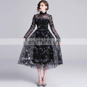 LAITE D2144 Women Elegant Evening Dress Ladies Bodycon Sequin Birthdays Dress photo-3