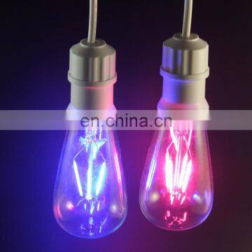 st58 dimmable st58 clear amber glass 2200k e22 e27 b22 3.5W RGB carbon led filament bulb