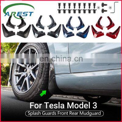 Model3 Car Accessories Mud Flaps for Tesla Model 3 Accessories Splash Guards Fender model 3 tesla model 3 carbon fiber Mudguards