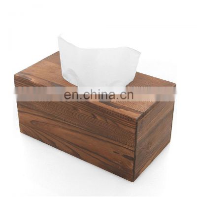 Durable empty container square useful wood fashion tissue box