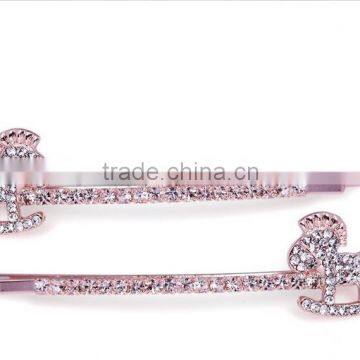 2015 new model fashion FY-0009 Trojan full diamond hair barrette clip wholesale