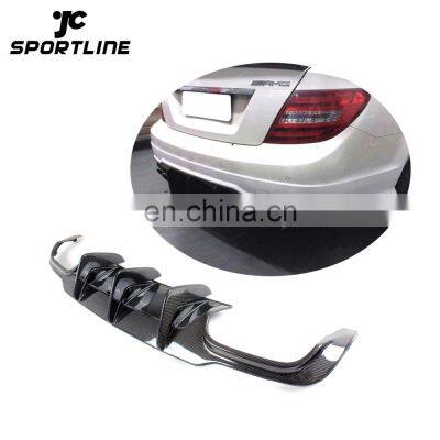 Carbon Fiber W204 C63 Rear Bumper Diffuser for Mercedes-Benz C-Class W204 C63 AMG C300 Sport Sedan 2012 - 2014