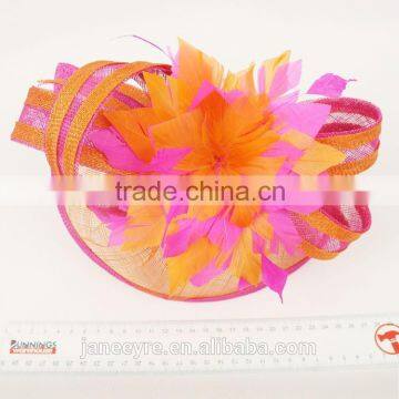 Elegant Sinamay Fabric Fascinator Feather Bridal Headpiece Wholesale photo-6