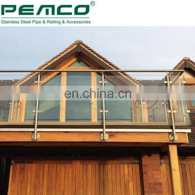 Deck Cheap Glass Balustrade Balcony Stainless Steel Baluster Glass Railing photo-4