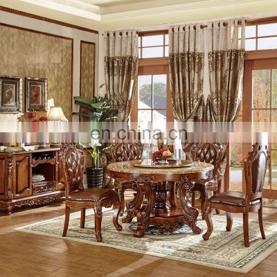 Classic chinese luxury hand carved round table rectangle Luxury solid wood hand carved dining tables