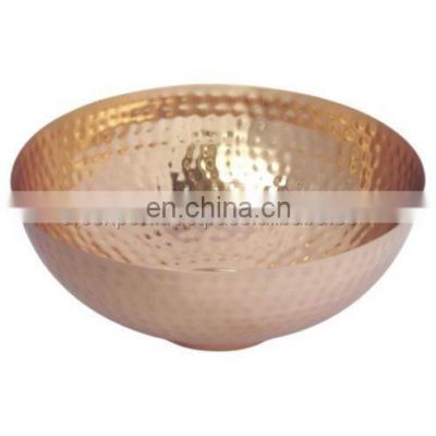 copper plated hammered bowl for decor