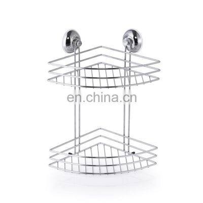 Bathroom Wall Mounted Storage Racks Bath Basket Wire Storage Rack Suction Cup Corner Shower Caddy photo-5