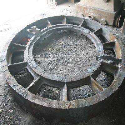 OEM customer C45 forged steel cement plant large ring gear casting ball mill big gear ring spur girth gear ring