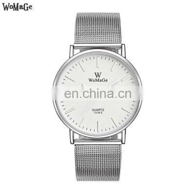 WOMAGE 1118 Cheap Charm Classic Wrist Watches For Ladies Stainless Steel Mesh Strap Woman Quartz Watch