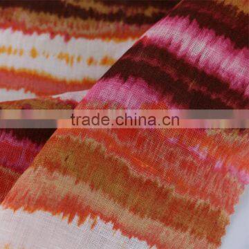 Screen Printed Linen Fabric Wholesale,women's Fashion Dress Fabric,100% Linen Fabric