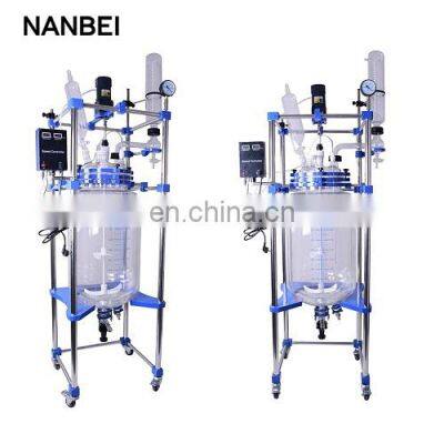 Chemical Mixing Stirring Double Layer Glass Biodiesel Reactor photo-3