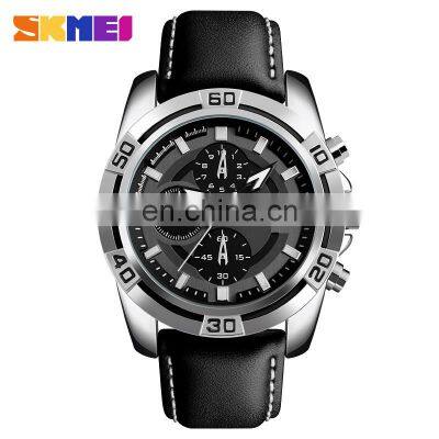 Expensive Mens SKMEI 9156 Famous Brand Watch Fashion Leather Watch 3ATM wr