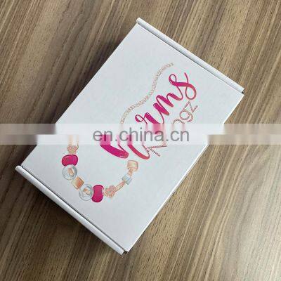 Custom Logo Small White Jewelry Necklace Earrings Gift Cardboard Carton Paper Box Corrugated Mailer Packaging Box