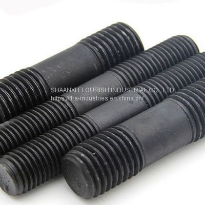 Industrial Carbon Steel Double Ended Bolts M4 - M48 With Nuts Black Color