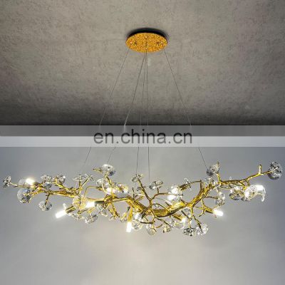 Restaurant light luxury modern led chandelier villa hotel branch decoration colorful chandelier