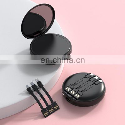 Portable Custom Logo 10000mah Power Bank Charger Cosmetic Mirror Powerbank With Led Light Power Bank