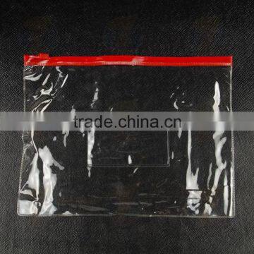A4 Clear Pvc Zipper File Bag a5 Clear Pvc Document Bag With Red Zipper B5 Pvc Envelope Bag With Card Pouch photo-2