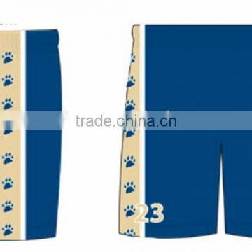 Sublimation sportswear blue argyle lacrosse shorts custom brand