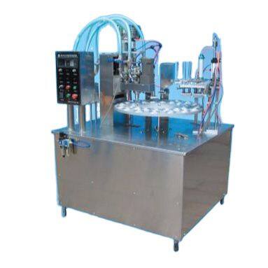 Factory Genyond Semi Automatic Rotary Ice Cream Cone Filling Equipment Ice Cream Cup Filling Sealing Covering Machine