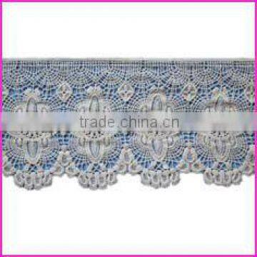 2013 Fashion white cotton lace embroidery fabric/stretch lace