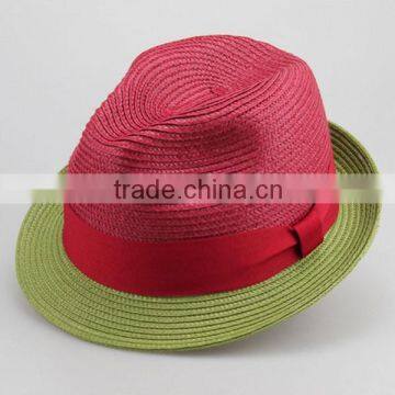 Wholesale fedora hat In stock European Style short Brim Unisex 100% polyester cheap Fedora felt Hats 4colors Free size