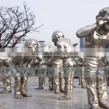 Stainless Steel Sculpture Loughing Man for Commercial Plaza photo-3