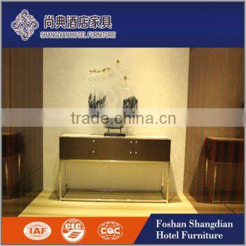 Hotel furniture luxury marble top wood wall console table