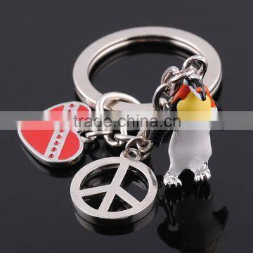 Pet key rings wholesale metal pet Penguin keychains