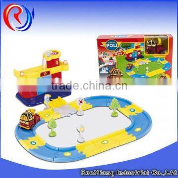 POLI theme rail car park fire department poli robocar toy