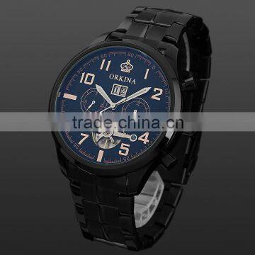 Men's Classical Automatic Wrist Watch Luxury Automatic Watches Real Leather Watch High Quality WM372 photo-2