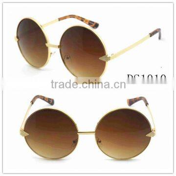 Classic metal circle frame brand sunglass