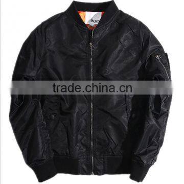 100% polyester wholesale men custom black bomber jacket