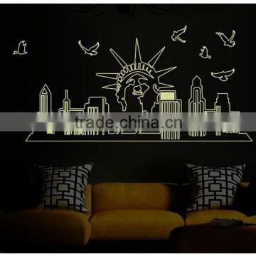 Liberty lady glow in dark wall decals