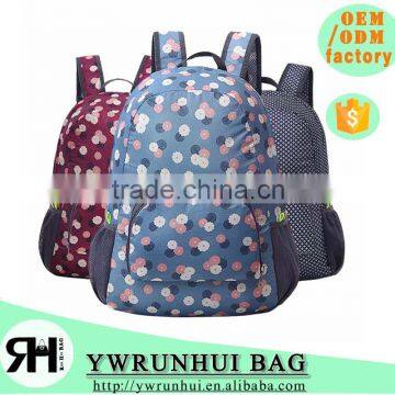 2016 NEW China Factory OEM Flora Design Waterproof Foldable Day Backpack, New Designer School Bags for Teenager photo-2