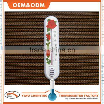 Household scale capillary indoor plastic thermometer with red oil liquid and including printing pictures