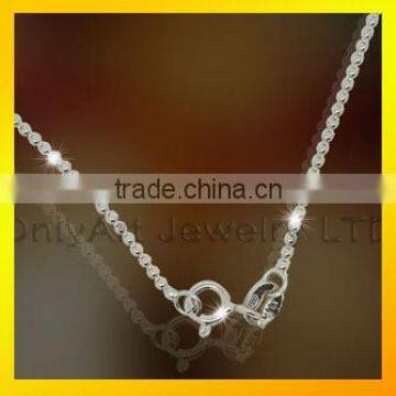 Factory price jewelry manufacture shiny long bead silver chain