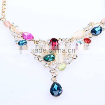 Shinny Crystal gold plated necklace jewelry FQ-9105