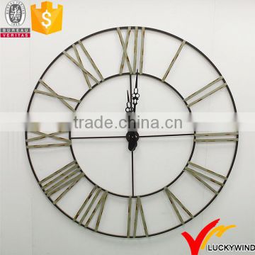 New Design Decorate Roman Numeral Large Round Metal Wall Clock