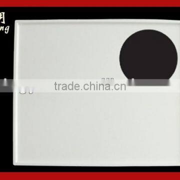 White plastic melamine tray