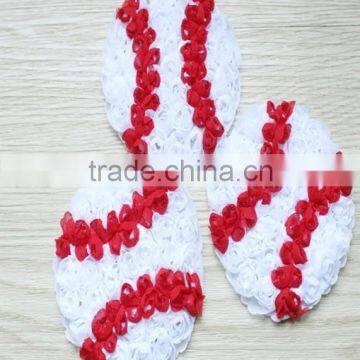 3 inch chiffon baseball flower for teen